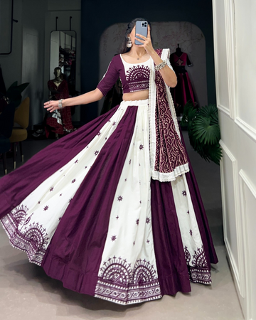 Wine and white lehenga choli navaratri festival lehenga choli garba wear chaniya choli