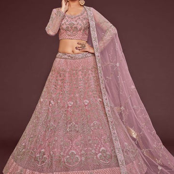Pink  Sequins and Thread Embroidery Work  lehenga choli with dupatta