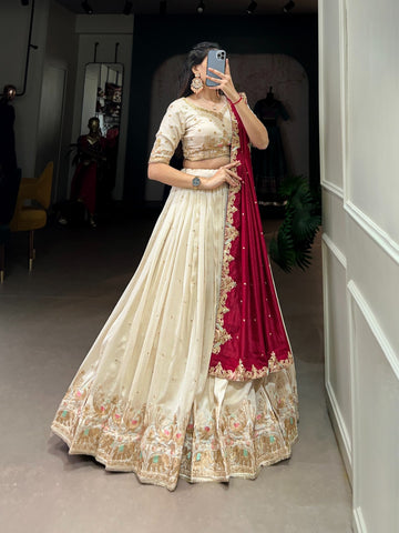 White lehenga choli for wedding wear chaniya choli for women or girls