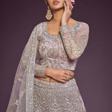Dusty Purple  Sequins and Thread Embroidery Work lehenga choli with dupatta