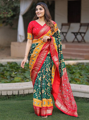 Green  Dola Silk  saree for women