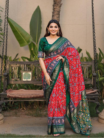 Red  Dola Silk  saree for women