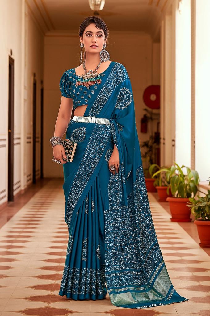Blue Silk  saree for women