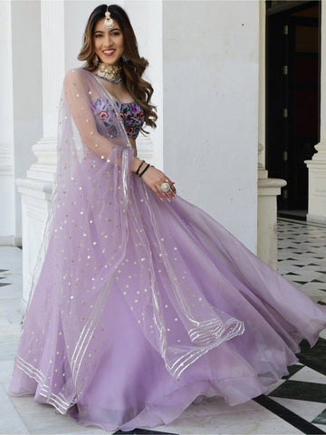 Purple lehenga choli Gota Patti Work with Resham and Sequins Embroidery Work lehenga choli