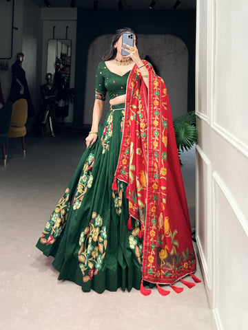 Stylish Green Lehenga Choli mahendi outfits traditional lehenga choli