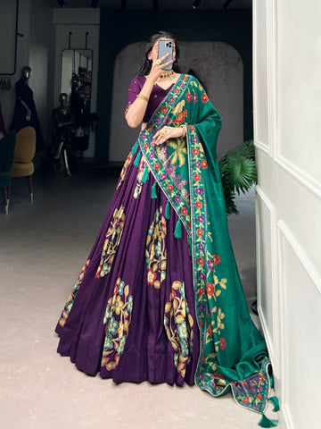 Wedding Wine lehenga for women Printed And Foil Work lehenga choli ready to wear lehenga