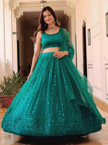 Teal Green Elegance Lehenga Set