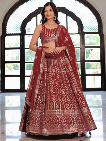 Maroon Heritage Lehenga Set