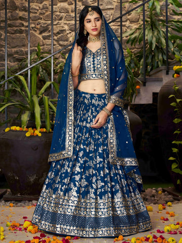 Blue Lehenga Choli Set – A Glamorous Ethnic Statement