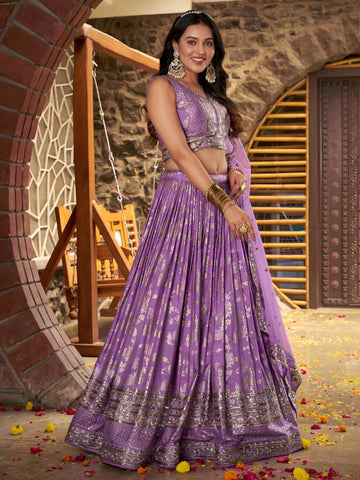 Lavender Lehenga Choli Set – A Glamorous Ethnic Statement