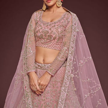 Pink  Sequins and Thread Embroidery Work  lehenga choli with dupatta