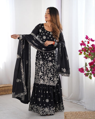 Black slawar kameez for women or girls , kurtis for women , sharara pair , indian wedding wear outfits