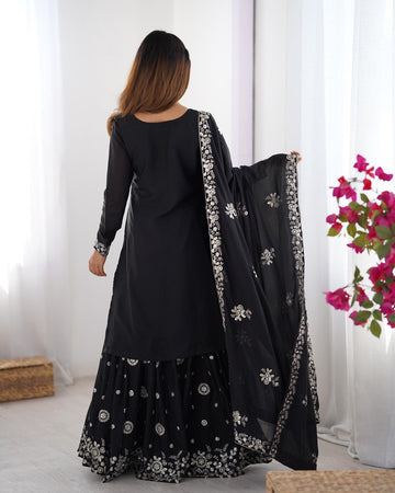 Black slawar kameez for women or girls , kurtis for women , sharara pair , indian wedding wear outfits