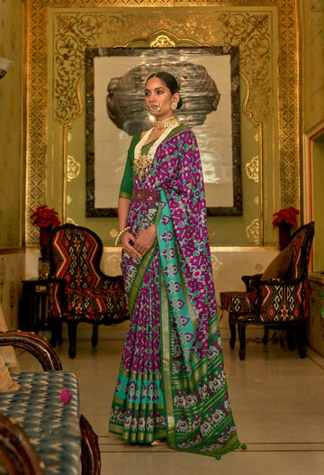 Purple Patola Silk saree for women