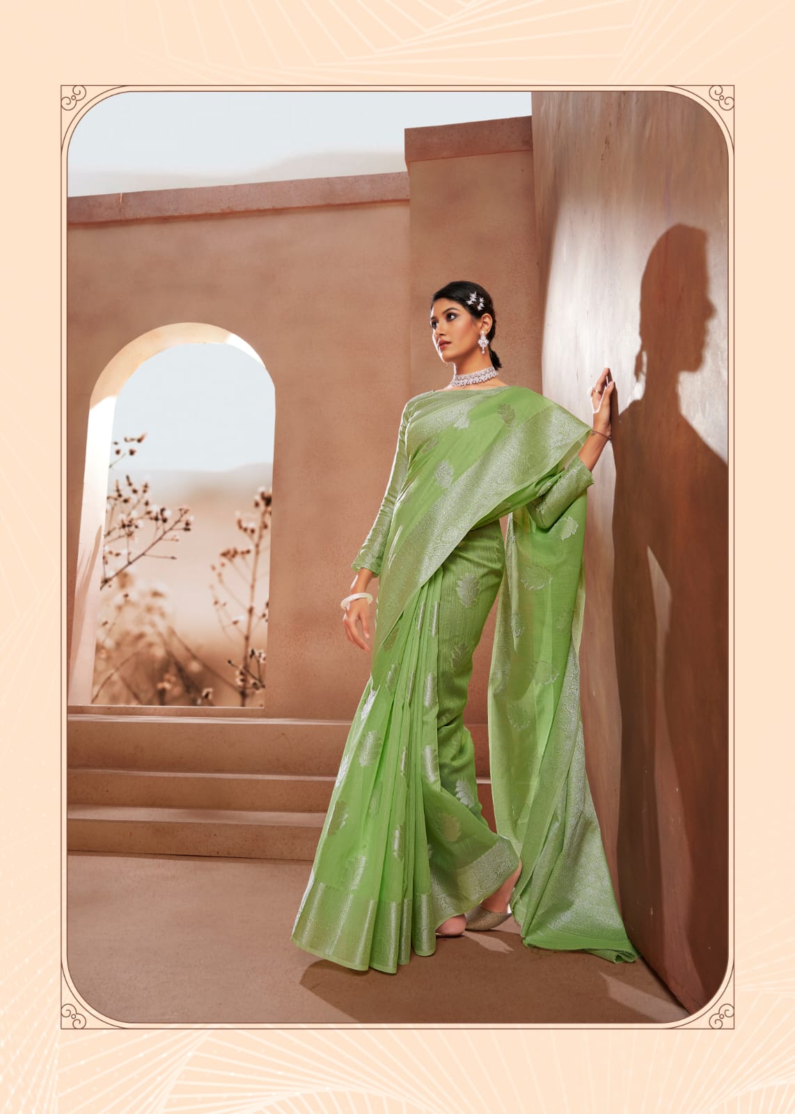 green Banarasi  Silk  saree for women