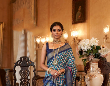 Blue  Patola  Silk  saree for women