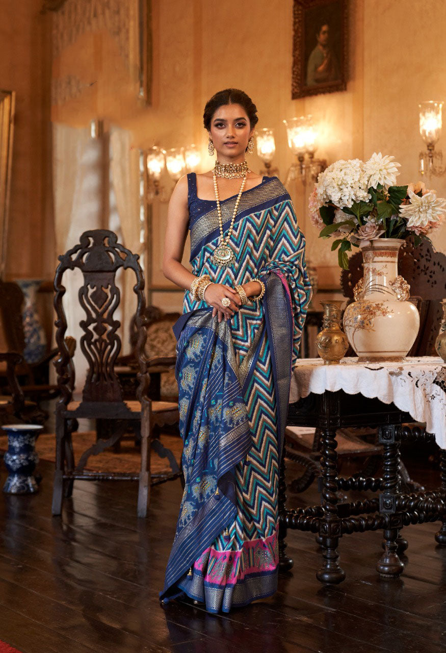Blue  Patola  Silk  saree for women
