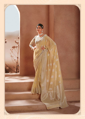 Beige Banarasi   Silk  saree for women