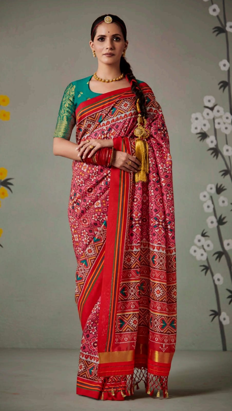 REd Patola silk saree for women
