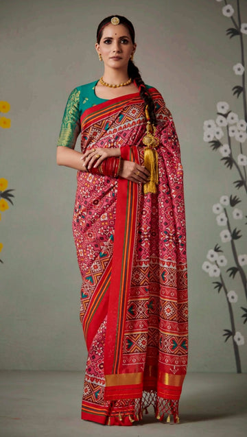 REd Patola silk saree for women