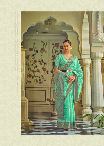Green  Tissue  silk saree for women