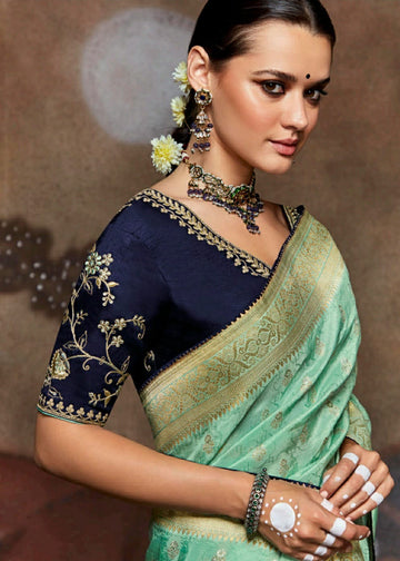 Sky Blue  Dola silk saree for women