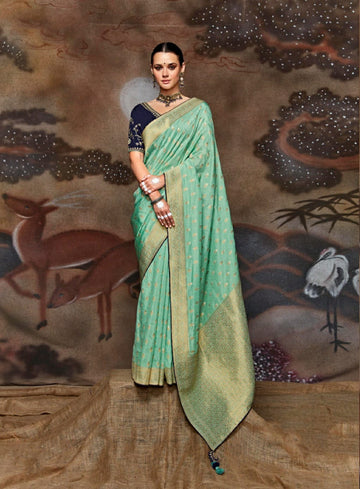 Sky Blue  Dola silk saree for women
