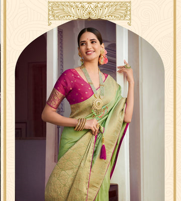 Green Tissue Silk   saree for women