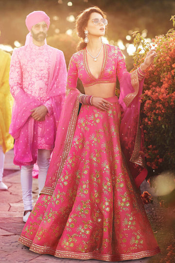 Pink  Digital Print with Dori and Sequence Embroidery Work  lehenga choli with Net dupatta