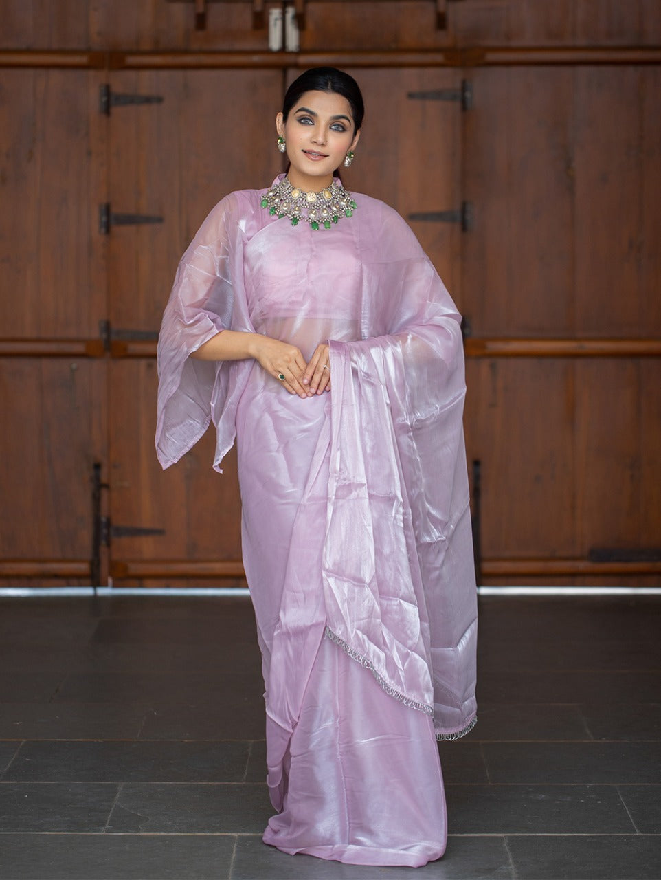 Purple Jimi Silk saree for women