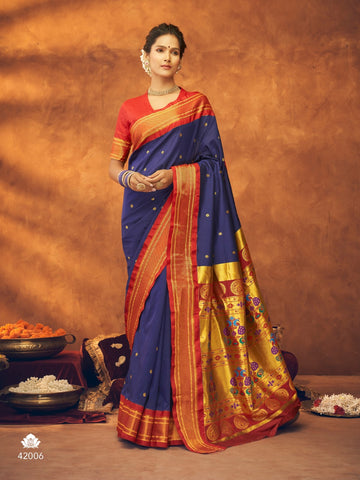 Mulricolor  Paithani Silk saree for women