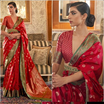 Red Kanjivaram Silk saree for women