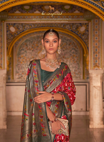 Maroon Patola Silk saree for women