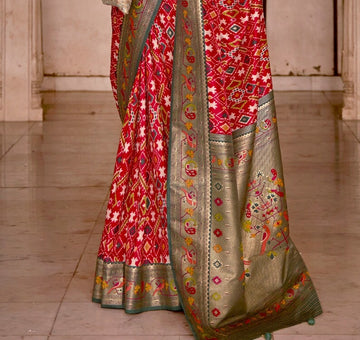 Maroon Patola Silk saree for women