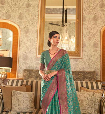 Pastel Green  Tessar Silk  saree for women