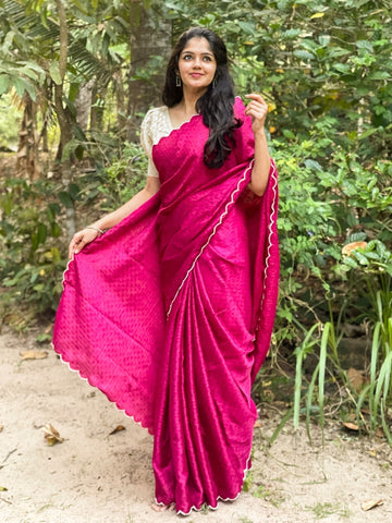 Purple Gadhawal Chex  saree for women