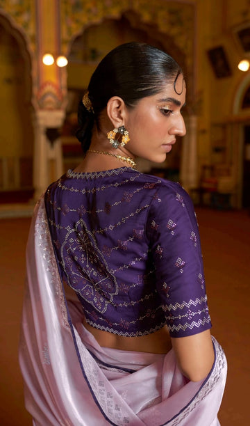 Purple Tissue Silk  saree for women