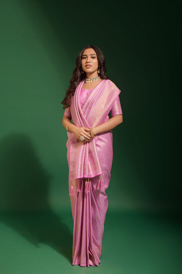 Light Pink Kanjivaram   saree for women