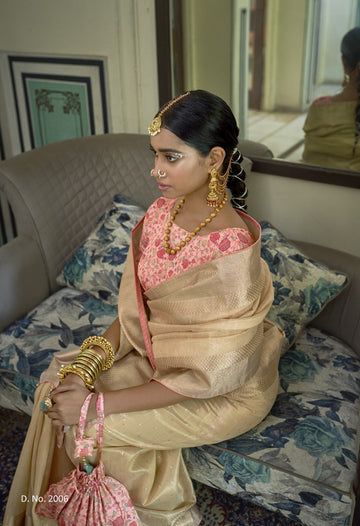 Yellow Kanjivaram   saree for women