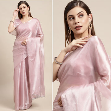 Pink  Jimi silk saree for women