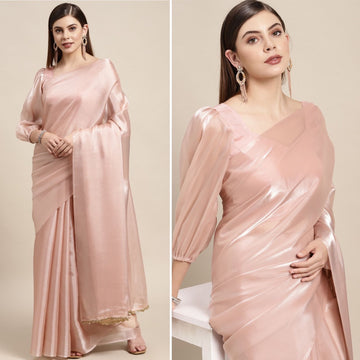 Peach Jimi silk saree for women