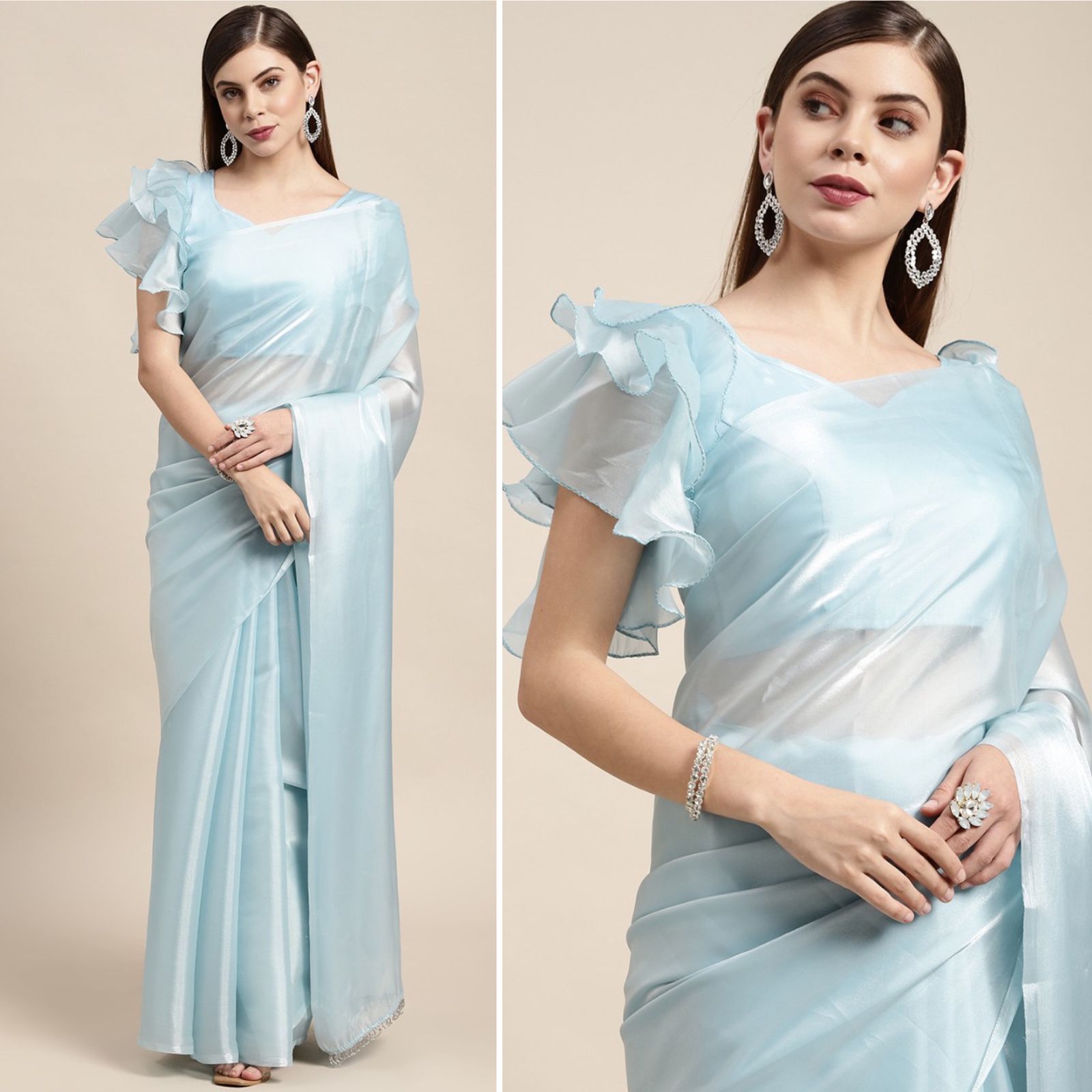 Sky Blue  Jimi silk saree for women