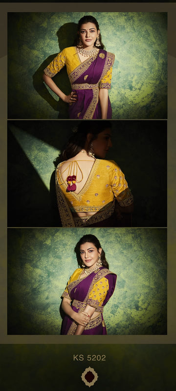 Purple Soft Silk   saree for women