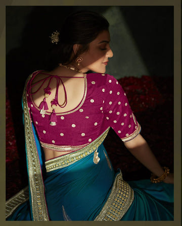 Blue Soft Silk   saree for women