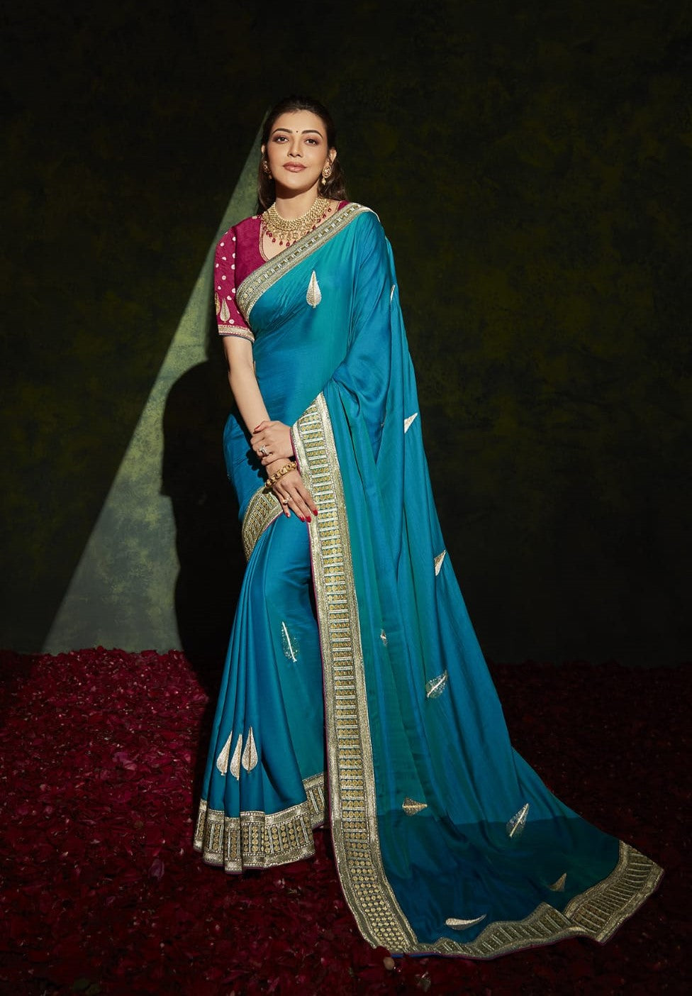 Blue Soft Silk   saree for women