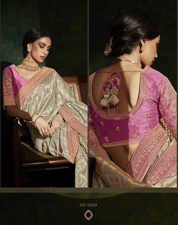 Off WHite  Soft Silk   saree for Women