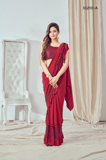 REd Imported Fabric  saree for women
