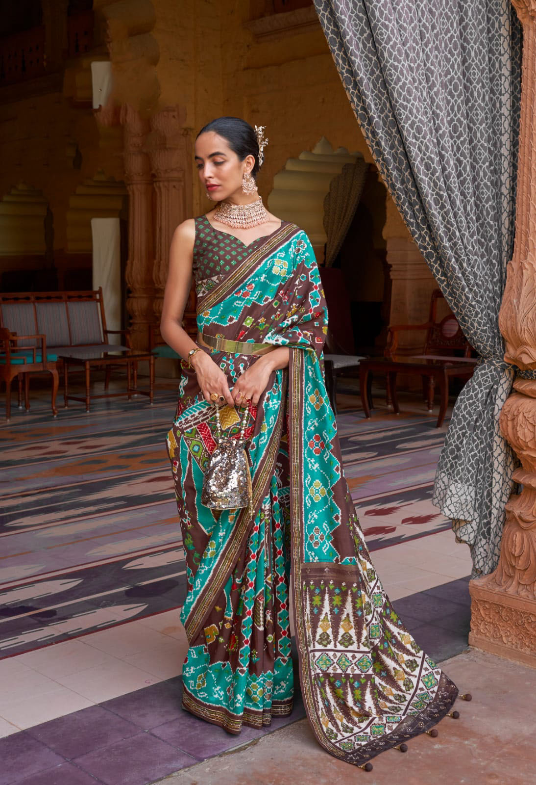 Coffe Patola  silk  saree for women