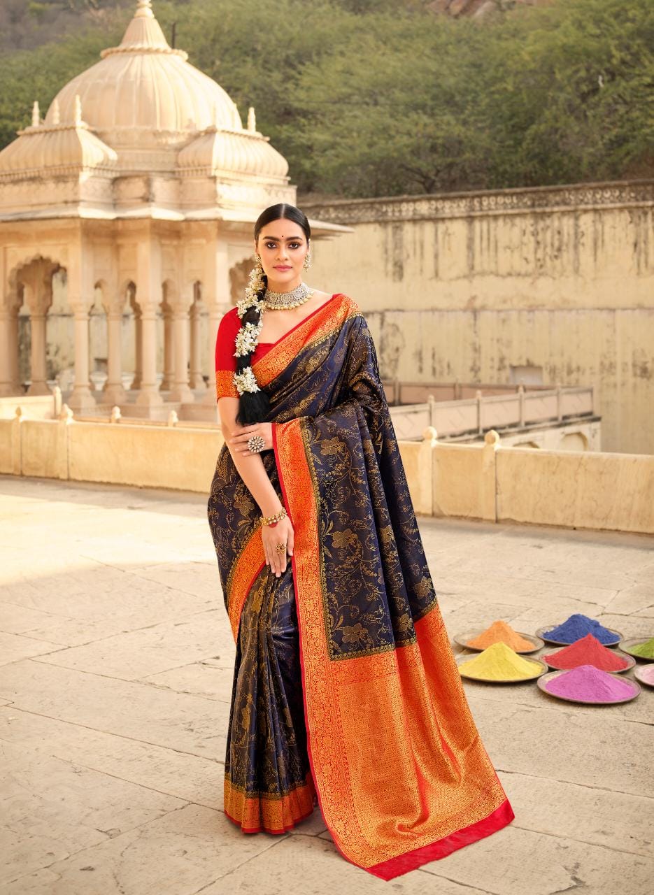 Coffee Banarasi silk  saree for women