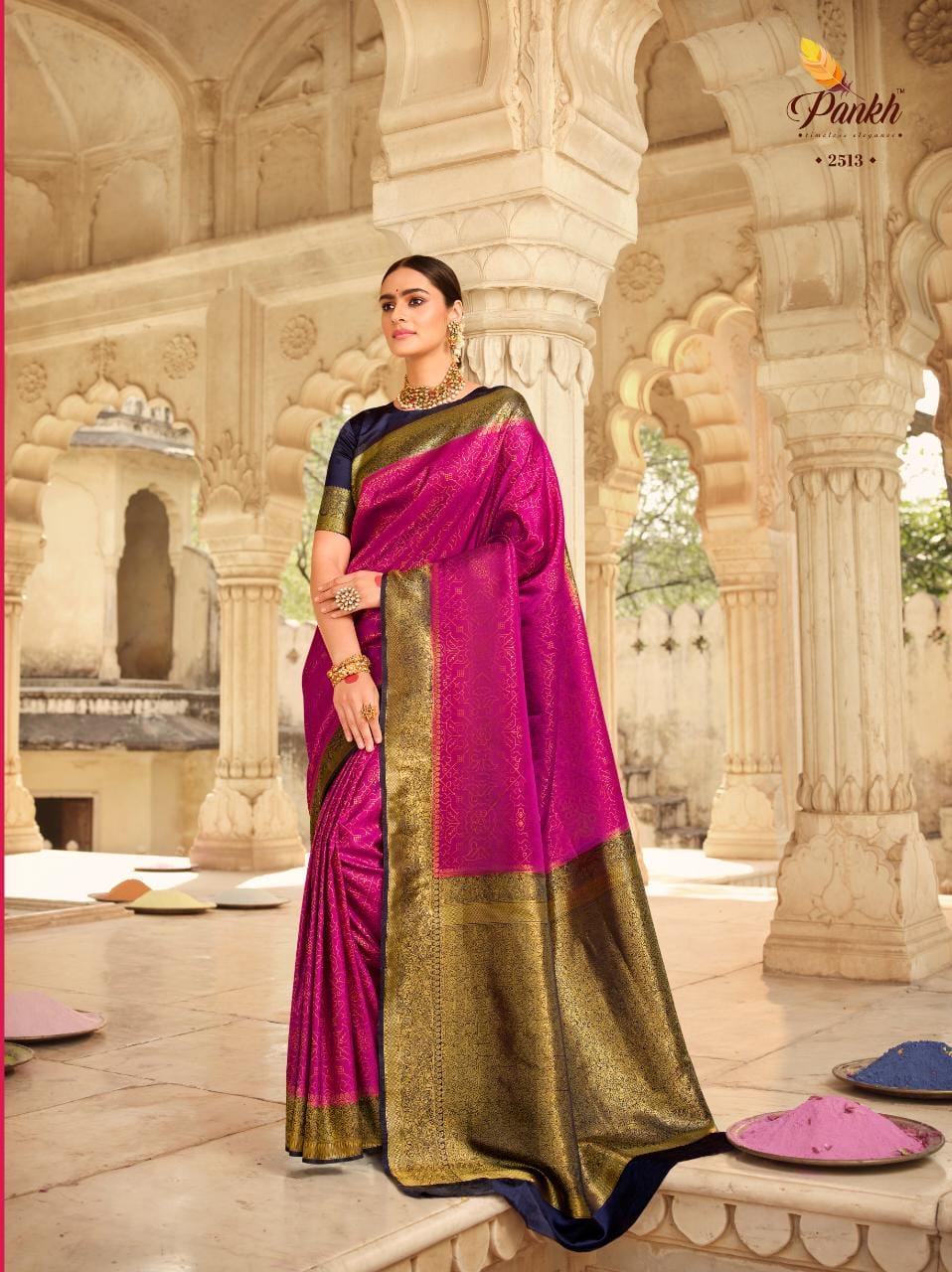 Pink Banarasi silk  saree for women
